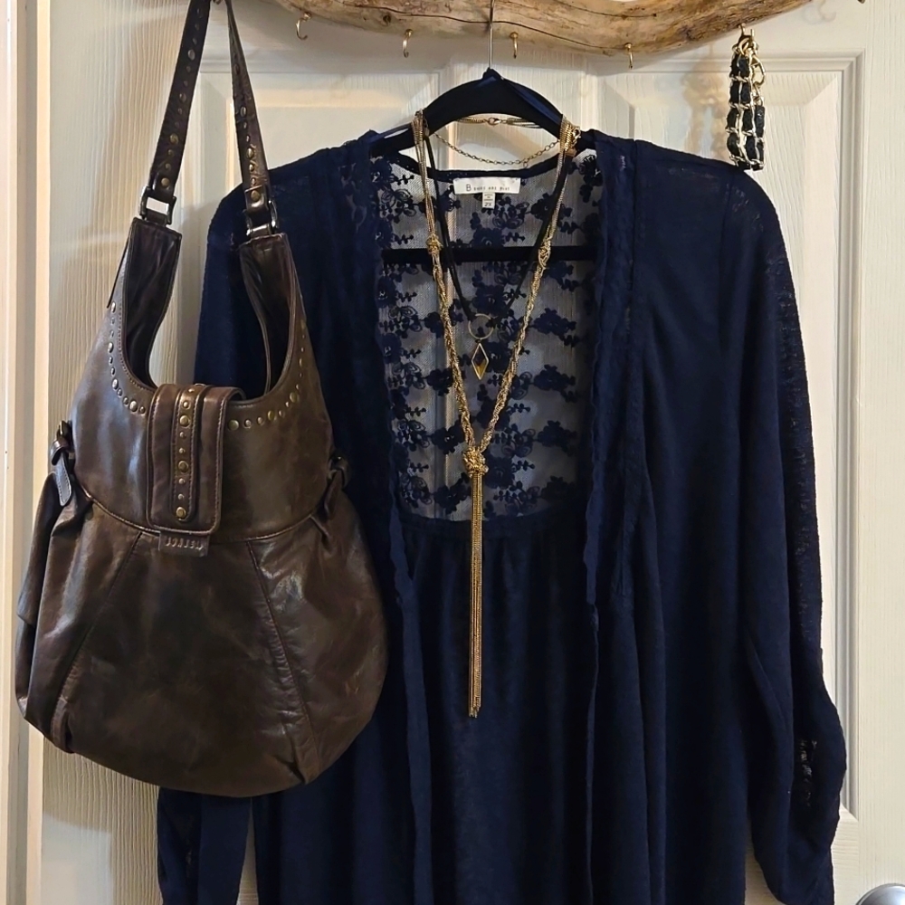 3 For $20 ☢️Medium Open Front Lace Detail,duster,cardigan-Skies Are Blue